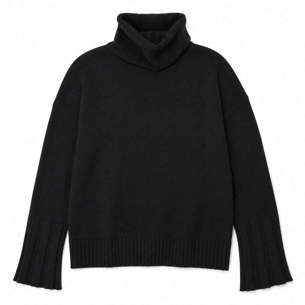 Nili Lotan Cashmere Turtleneck Boyfriend Sweater Women S Black Minimalist Luxury